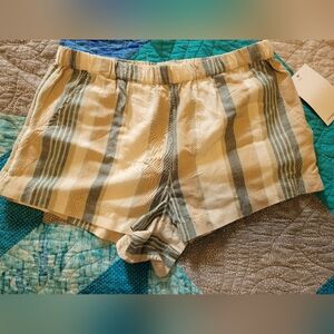 Oneill Linen-Blend Shorts in Beige and Green